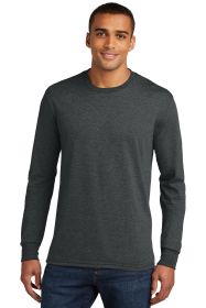 District Perfect Tri Long Sleeve Tee DM132 (Color: Black Frost, size: 4XL)