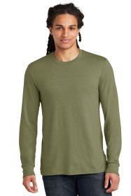 District Perfect Tri Long Sleeve Tee DM132 (Color: Military Green Frost, size: M)