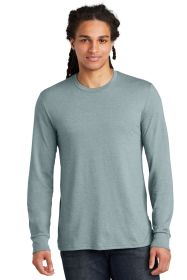 District Perfect Tri Long Sleeve Tee DM132 (Color: Flint Blue Heather, size: 4XL)