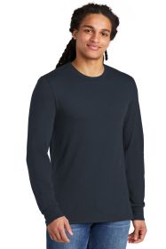 District Perfect Tri Long Sleeve Tee DM132 (Color: New Navy, size: XS)