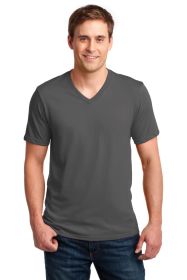 Anvil 100% Combed Ring Spun Cotton V-Neck T-Shirt 982 (Color: Charcoal, size: L)